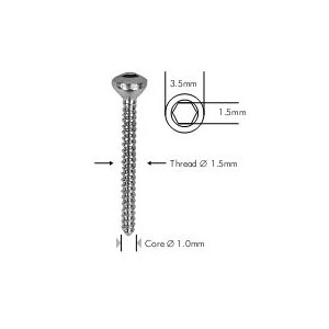 wkręt korowy 1,5mm, dł. 6mm