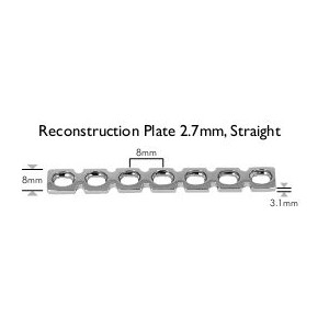płytka rekonstrukcyjna 2,7mm , 5-otworowa